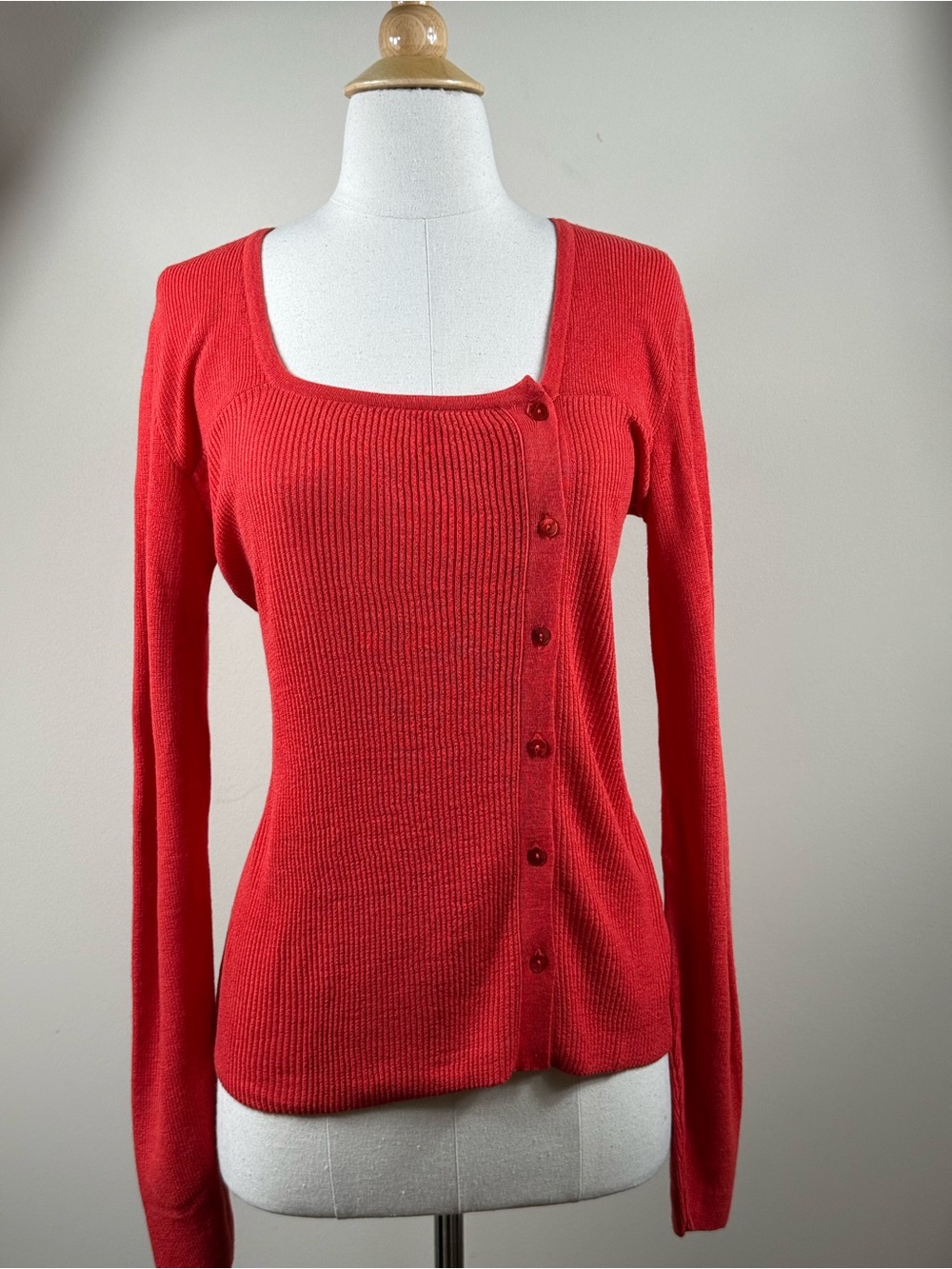 Beymen NWT Coral Wool Silk Ribbed Cardigan Sz M